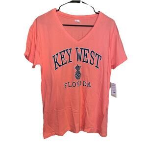 Day Break Key West Florida Pink Pineapple Tshirt Womens Sz M